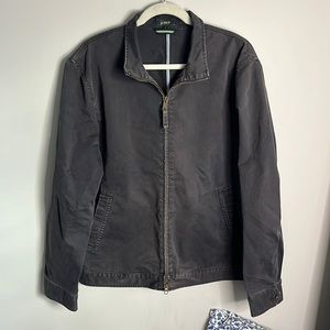 J. Crew Men's Dark Charcoal Zip-Up Bomber Jacket